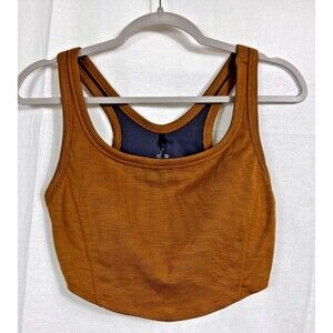 prAna Becksa Bralette Sports Bra Crop Top, Antique Bronze Heather, Small, New